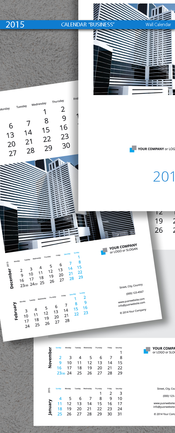 Business Calendar Template 2015