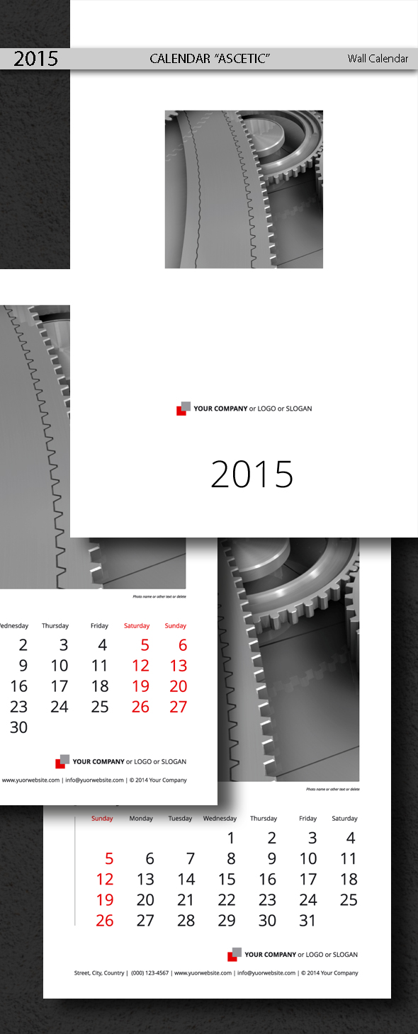 Calendar Template Ascetic 2015