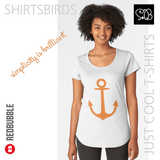 Anchor | Woman Sea T-shirt | Russet Orange Color